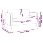 Zweisitzer-Sofa Hellgrau 109 cm Cordstoff – Bild 8