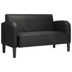 Zweisitzer-Sofa Schwarz 110 cm Kunstleder – Bild 2