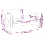 Zweisitzer-Sofa Schwarz 110 cm Kunstleder – Bild 8