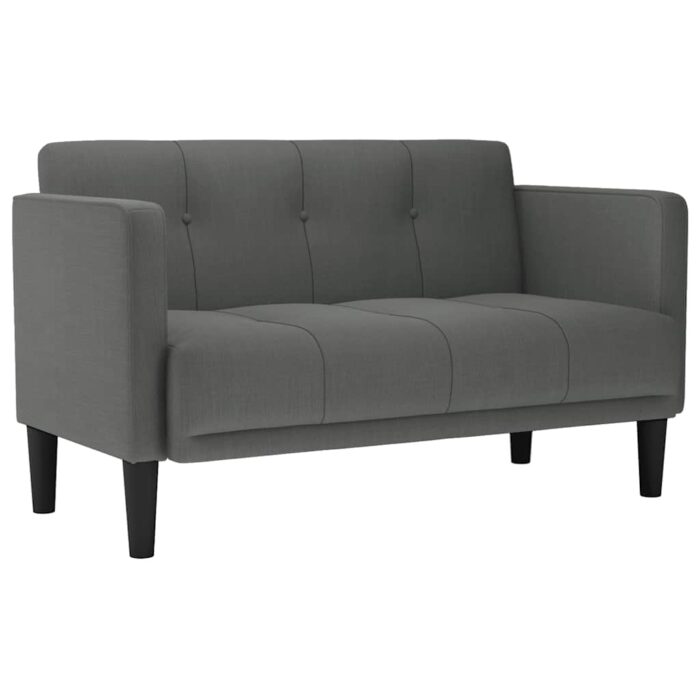 Zweisitzer-Sofa Hellgrau 111 cm Stoff – Bild 2