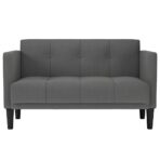 Zweisitzer-Sofa Hellgrau 111 cm Stoff – Bild 3
