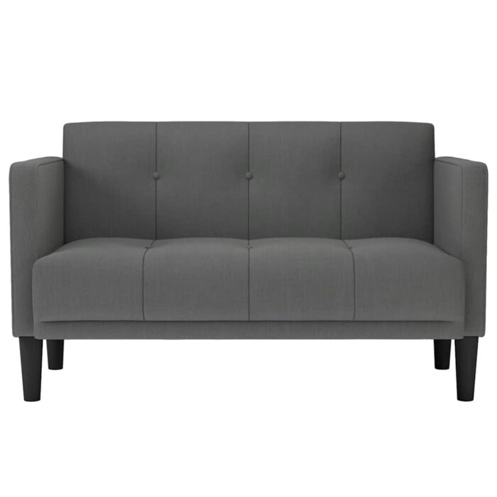 Zweisitzer-Sofa Hellgrau 111 cm Stoff – Bild 3