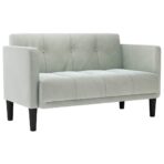 Zweisitzer-Sofa Blau 111 cm Samt – Bild 2