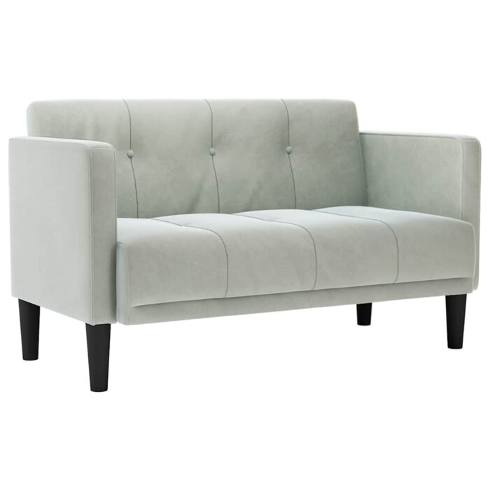 Zweisitzer-Sofa Blau 111 cm Samt – Bild 2