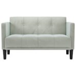Zweisitzer-Sofa Blau 111 cm Samt – Bild 3