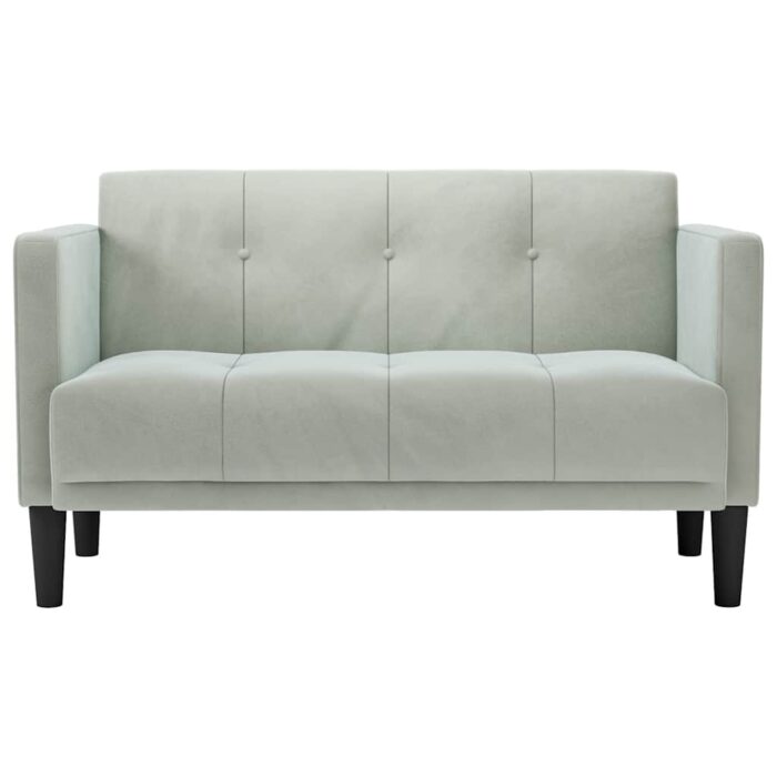 Zweisitzer-Sofa Blau 111 cm Samt – Bild 3