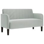 Zweisitzer-Sofa Blau 109 cm Samt – Bild 2