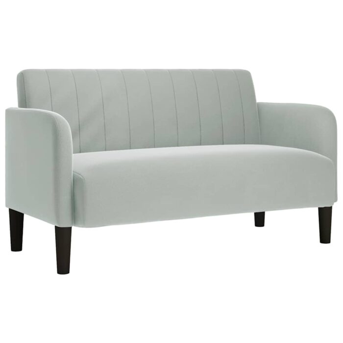 Zweisitzer-Sofa Blau 109 cm Samt – Bild 2