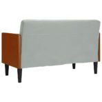 Zweisitzer-Sofa mit Nackenrollen Hellgrau 110 cm Samt – Bild 5