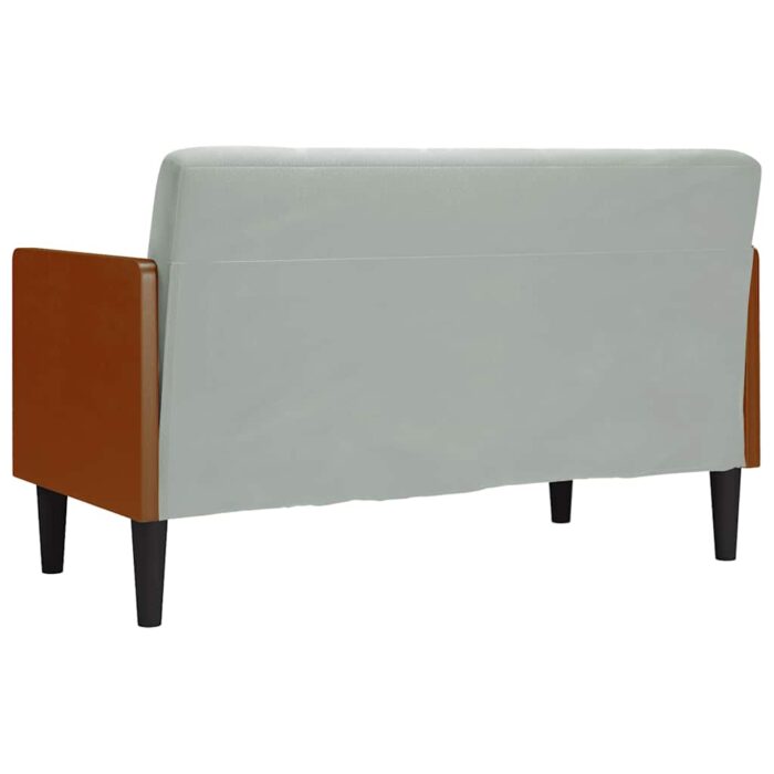 Zweisitzer-Sofa mit Nackenrollen Hellgrau 110 cm Samt – Bild 5