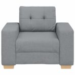 Sessel Hellgrau 100x78x80 cm Stoff – Bild 4