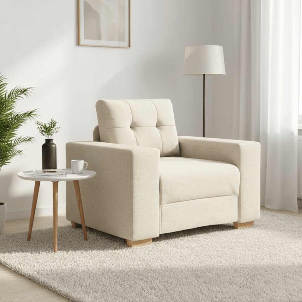 4105067_1.jpg Sofa 3 pcs Beige 221 x 80 x 80 cm Leinen – Bild 1