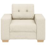 Sofa 3 pcs Beige 221 x 80 x 80 cm Leinen – Bild 4