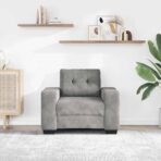 Sessel Hellgrau 100x78x80 cm Samt – Bild 3