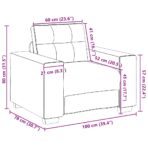 Sessel Hellgrau 100x78x80 cm Samt – Bild 9