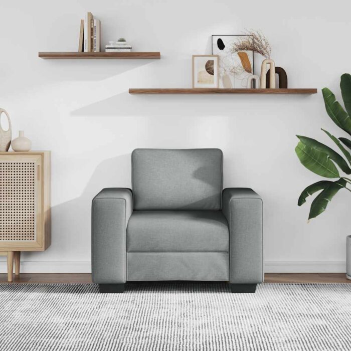 Sessel Hellgrau 100x77x82 cm Stoff – Bild 3