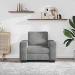 Sessel Hellgrau 100x77x82 cm Samt – Bild 3