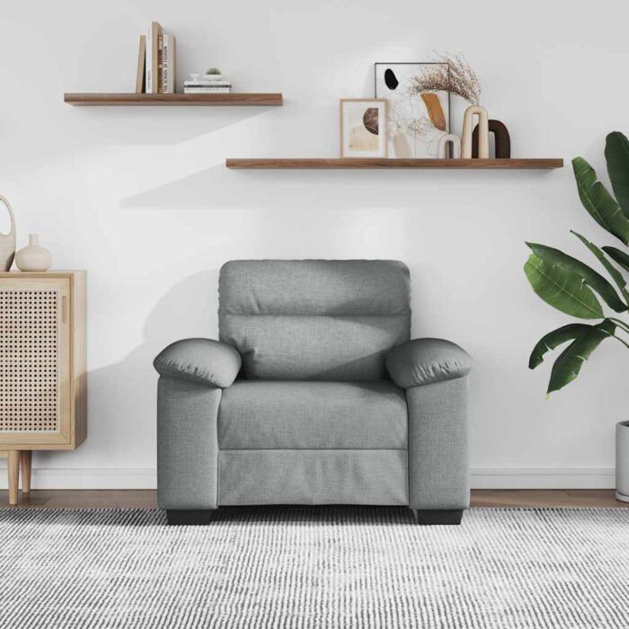 Sessel Hellgrau 100x81x84 cm Stoff – Bild 3