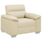 Sessel Creme 100x81x84 cm Kunstleder – Bild 2