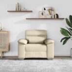 Sessel Creme 100x81x84 cm Kunstleder – Bild 3