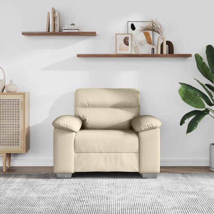 Sessel Creme 100x81x84 cm Kunstleder – Bild 3