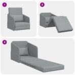 Schlafsofa 60cm Hellgrau Stoff – Bild 10
