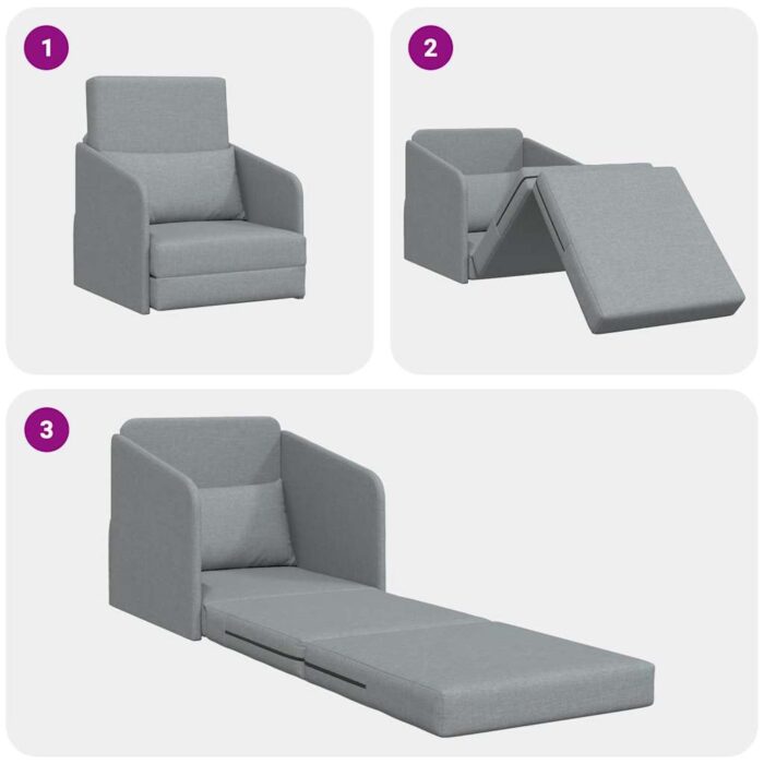 Schlafsofa 60cm Hellgrau Stoff – Bild 10