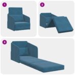 Schlafsofa Blau 65 x 80 x 83 cm Samt – Bild 10