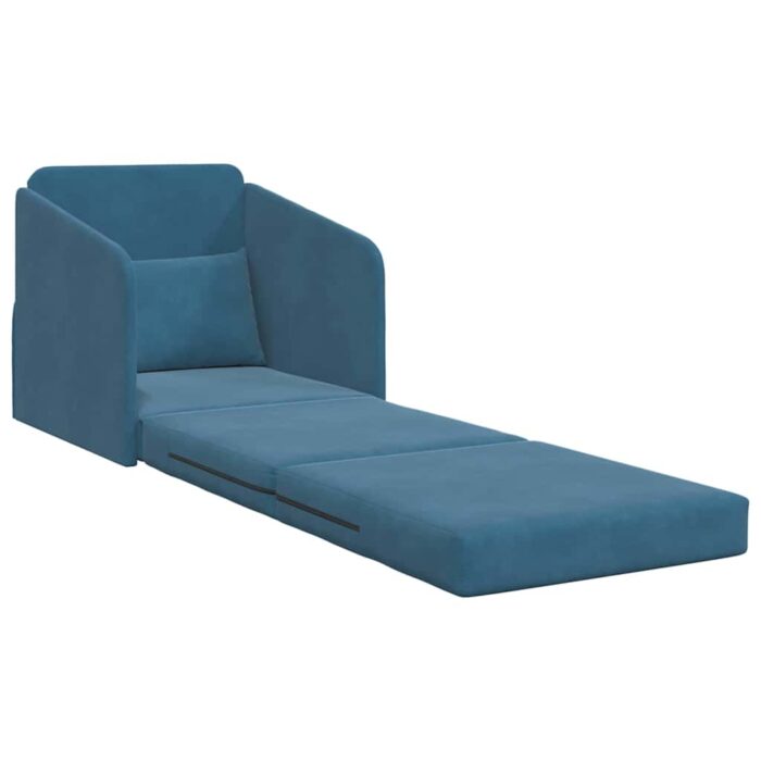 Schlafsofa Blau 65 x 80 x 83 cm Samt – Bild 4