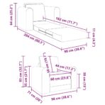 Schlafsofa Hellgrau 98 x 71 x 83 cm Stoff – Bild 12