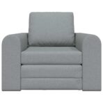 Schlafsofa Hellgrau 98 x 71 x 83 cm Stoff – Bild 5