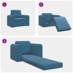Schlafsofa Blau 98 x 71 x 83 cm Samt – Bild 10