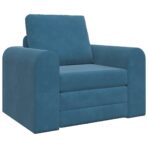 Schlafsofa Blau 98 x 71 x 83 cm Samt – Bild 2