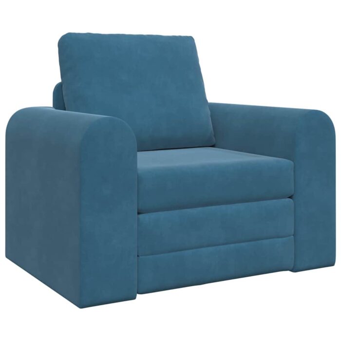 Schlafsofa Blau 98 x 71 x 83 cm Samt – Bild 2