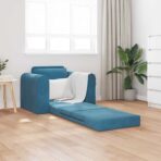 Schlafsofa Blau 98 x 71 x 83 cm Samt – Bild 3