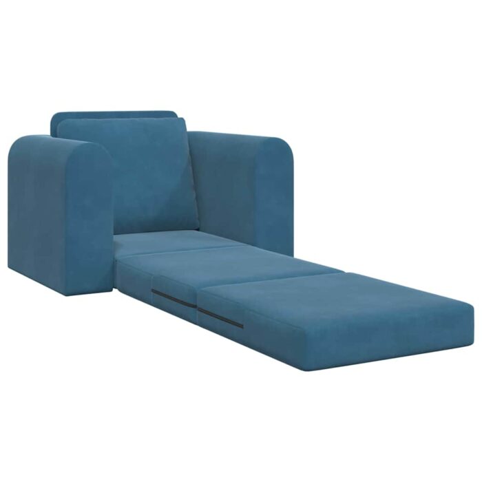Schlafsofa Blau 98 x 71 x 83 cm Samt – Bild 4