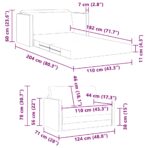 Schlafsofa 110cm Hellgrau Stoff – Bild 13