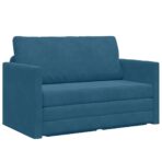 Schlafsofa 110cm Blau Samt – Bild 2