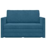 Schlafsofa 110cm Blau Samt – Bild 6