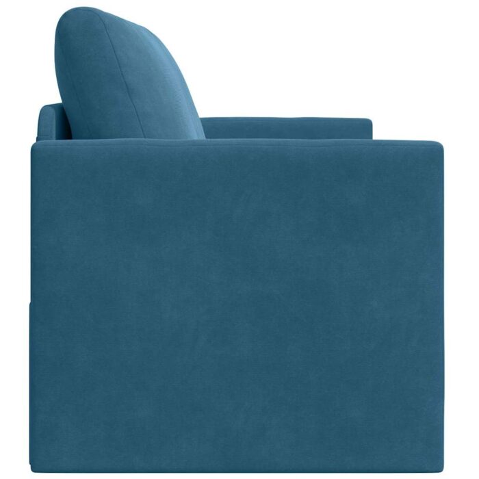 Schlafsofa 110cm Blau Samt – Bild 7