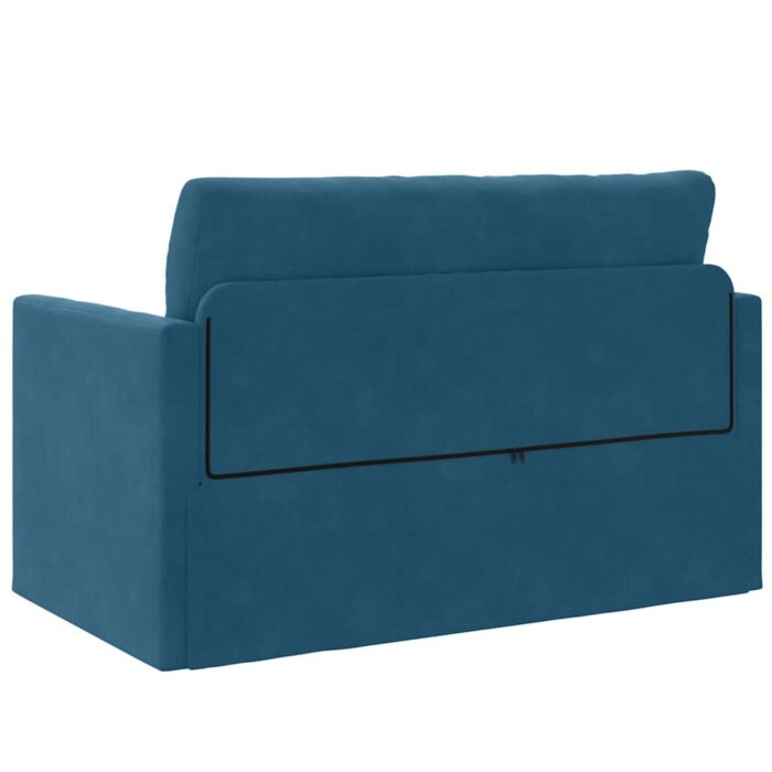 Schlafsofa 110cm Blau Samt – Bild 8