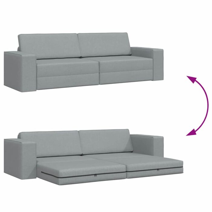 Schlafsofa 200cm Hellgrau Stoff – Bild 10