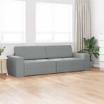 Schlafsofa 200cm Hellgrau Stoff – Bild 3