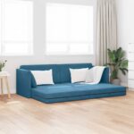 Boden-Sofa-Bett 200cm Blau Samt