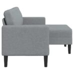 2-Sitzer-Sofa mit Chaiselongue L-Form Hellgrau 125 cm Stoff – Bild 4