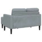 2-Sitzer-Sofa mit Chaiselongue L-Form Hellgrau 125 cm Stoff – Bild 5