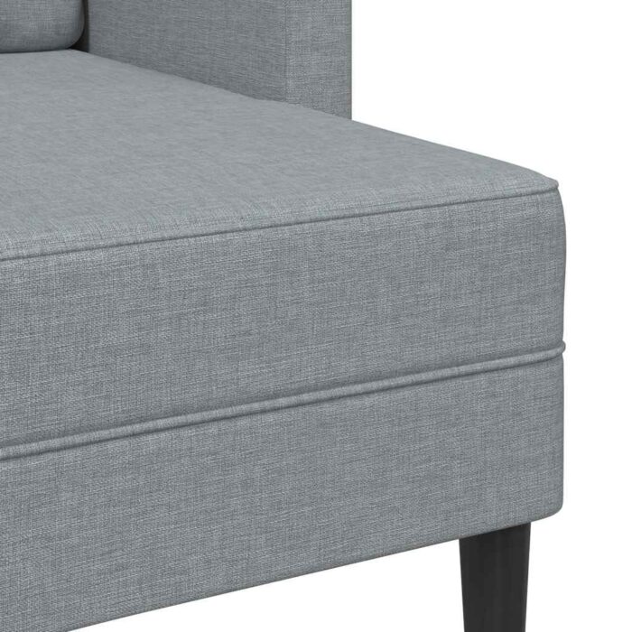 2-Sitzer-Sofa mit Chaiselongue L-Form Hellgrau 125 cm Stoff – Bild 7
