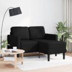 2-Sitzer-Sofa mit Chaiselongue L-förmig Schwarz 125 cm Kunstleder – Bild 2