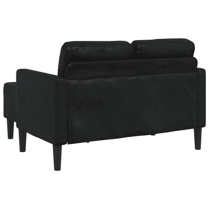 2-Sitzer-Sofa mit Chaiselongue L-förmig Schwarz 125 cm Kunstleder – Bild 5
