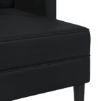 2-Sitzer-Sofa mit Chaiselongue L-förmig Schwarz 125 cm Kunstleder – Bild 7